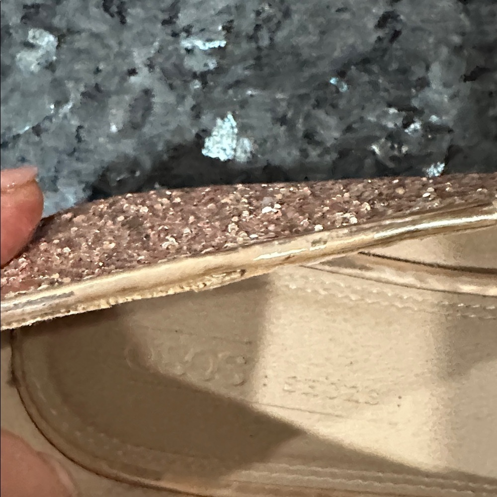 ASOS Rose Gold Glitter Flats - Picture 6 of 6